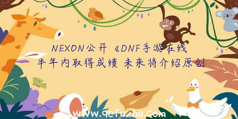 NEXON公开《DNF手游在线半年内取得成绩